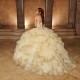 Tiered Champagne Quince Dress Detachable Wear Pageant Sweetheart Neck Vestidos De 15 Anos Lace Appliques Instagram Gowns