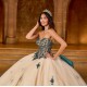 Sleeveless Champagne Quinceanera Dress Sweet 15 Gowns Lace Appliques Wear Pageant V Neck 2024 Ball Gown Princess Dresses With Bow