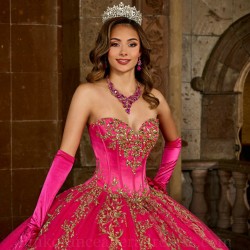 Ruffled Hot Pink Quince Dress Instagram Gowns Lace Appliques Wear Pageant Sweetheart Neck Vestidos De 15 Anos