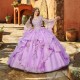 Detachable Lilac Quince Dress Birthday Party Gown Sweetheart Neck Vestidos De 15 Anos Lace Appliques Instagram Gowns