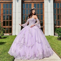 Lilac Quince Dress Detachable Vestidos De 15 Anos Lace Appliques Instagram Gowns Sweetheart Neck Birthday Party Gown