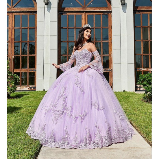 Lilac Quince Dress Detachable Vestidos De 15 Anos Lace Appliques Instagram Gowns Sweetheart Neck Birthday Party Gown