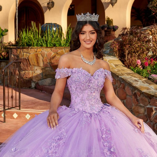 Sweetheart Neck Lilac Quince Dress Lace Appliques Wear Pageant Vestidos De 15 Anos Off Shoulder Instagram Gowns With 3D Flowers