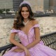 Instagram Gowns Lilac Quince Dress Sleeveless Lace Appliques Wear Pageant V Neck Vestidos De 15 Anos With Bow