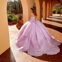 Lace Appliques Lilac Quince Dress Sweetheart Neck Vestidos De 15 Anos Instagram Gowns Detachable Birthday Party Gown