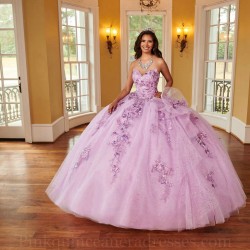 Detachable Lilac Quince Dress Sweetheart Neck Vestidos De 15 Anos Sequin Lace Appliques Instagram Gowns Birthday Party Gown