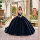 Navy Blue Quince Dress Sleeveless Instagram Gowns Crystal Wear Pageant Sweetheart Neck Vestidos De 15 Anos