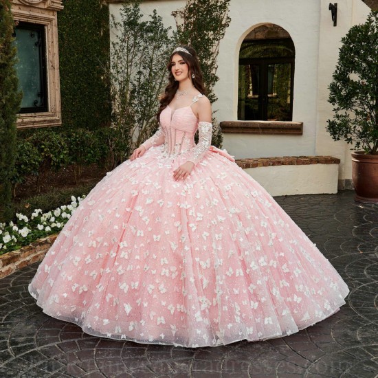 Pink Quince Dress Detachable Instagram Gowns Lace Appliques Wear Pageant V Neck Vestidos De 15 Anos With Bow