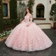 Pink Quince Dress Detachable Instagram Gowns Lace Appliques Wear Pageant V Neck Vestidos De 15 Anos With Bow