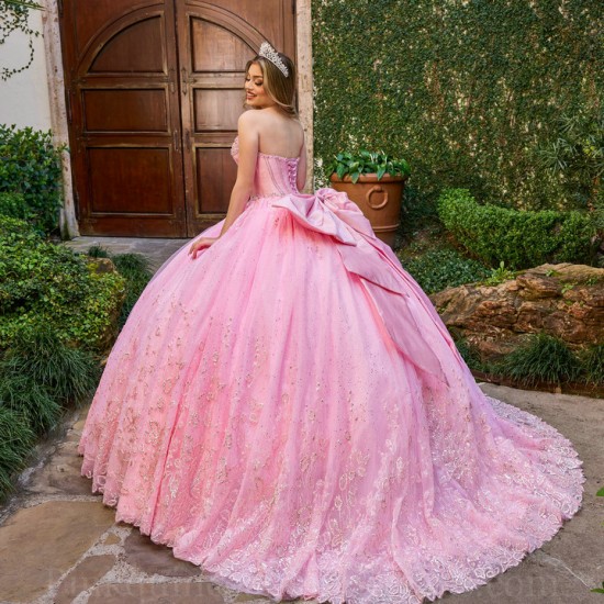 2024 Ball Gown Princess Dresses Pink Quinceanera Dress Sleeveless Sweet 15 Gowns Lace Appliques Sweetheart Neck Wear Pageant With Bow