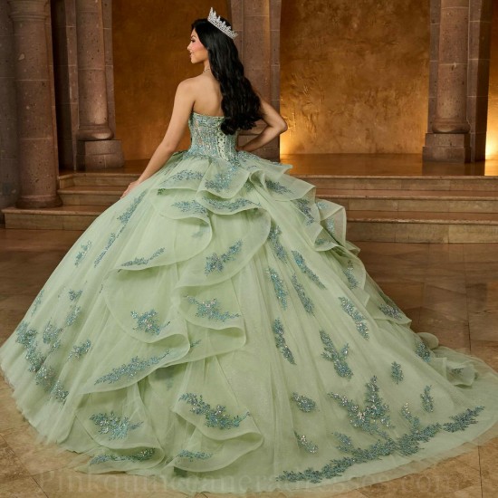 Ruffled Sage Green Quince Dress Instagram Gowns Lace Appliques Wear Pageant Sweetheart Neck Vestidos De 15 Anos