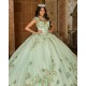 Sleeveless Sage Green Quince Dress Instagram Gowns Lace Appliques Wear Pageant Sweetheart Neck Vestidos De 15 Anos With Bow