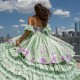 Detachable Sage Green Quinceanera Dress Sweet 15 Gowns Ruffled Wear Pageant Sweetheart Neck 2024 Ball Gown Princess Dresses