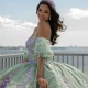 Detachable Sage Green Quinceanera Dress Sweet 15 Gowns Ruffled Wear Pageant Sweetheart Neck 2024 Ball Gown Princess Dresses