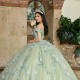 Sage Green Quinceanera Dress Off Shoulder Sweet 15 Gowns 3D Flowers Wear Pageant V Neck 2024 Ball Gown Princess Dresses