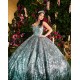 Silver Quince Dress Sleeveless Instagram Gowns Sequin Wear Pageant Sweetheart Neck Vestidos De 15 Anos