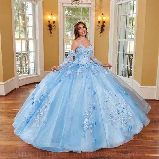 Sky Blue Quince Dress Detachable Wear Pageant Sweetheart Neck Vestidos De 15 Anos Lace Appliques Instagram Gowns With 3D Flowers