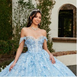 Off Shoulder Sky Blue Quince Dress Instagram Gowns Lace Appliques Wear Pageant V Neck Vestidos De 15 Anos With Bow