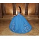 Instagram Gowns Sky Blue Quince Dress Off Shoulder Vestidos De 15 Anos Lace Appliques Sweetheart Neck Birthday Party Gown