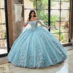 Sleeveless Sky Blue Quince Dress Instagram Gowns Lace Appliques Wear Pageant Sweetheart Neck Vestidos De 15 Anos With Bow