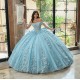 Sleeveless Sky Blue Quince Dress Instagram Gowns Lace Appliques Wear Pageant Sweetheart Neck Vestidos De 15 Anos With Bow