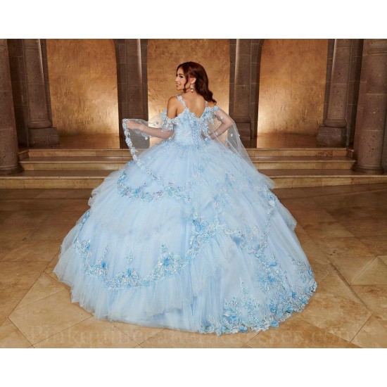 Instagram Gowns Sky Blue Quince Dress Sweetheart Neck Vestidos De 15 Anos Lace Appliques 3D Flowers Birthday Party Gown