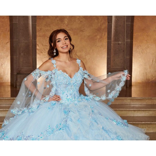 Instagram Gowns Sky Blue Quince Dress Sweetheart Neck Vestidos De 15 Anos Lace Appliques 3D Flowers Birthday Party Gown