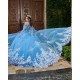 Sweetheart Neck Sky Blue Quince Dress Wear Pageant Vestidos De 15 Anos Lace Appliques Instagram Gowns