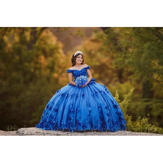 Sweetheart Neck Blue Quince Dress Girls Sweet 16 Dresses Lace Appliques 2024 Wear Pageant Off Shoulder Vestidos De 15 Anos