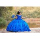 Sweetheart Neck Blue Quince Dress Girls Sweet 16 Dresses Lace Appliques 2024 Wear Pageant Off Shoulder Vestidos De 15 Anos