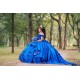 Sweetheart Neck Blue Quince Dress Girls Sweet 16 Dresses Lace Appliques 2024 Wear Pageant Off Shoulder Vestidos De 15 Anos