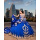 Sweetheart Neck Blue Quinceanera Dress Vestidos De 15 Anos Off Shoulder Girls Sweet 16 Dresses Lace Appliques 2024 Wear Pageant