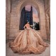 Sleeveless Gold Quince Dress Wear Pageant Sweetheart Neck Sweet 15 Gowns Lace Appliques Birthday Party Dresses With Bow