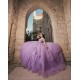 Off Shoulder Lilac Quince Dress Lace Appliques Wear Pageant Sweet 15 Gowns Sweetheart Neck Birthday Party Dresses With Bow