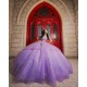 Off Shoulder Lilac Quince Dress Lace Appliques Wear Pageant Sweet 15 Gowns Sweetheart Neck Birthday Party Dresses With Bow