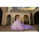 Off Shoulder Lilac Quince Dress Wear Pageant Sweetheart Neck Sweet 15 Gowns Lace Appliques Birthday Party Dresses