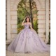 Long Sleeve Lilac Quinceanera Dress Sweet 15 Gowns Lace Appliques Wear Pageant Sweetheart Neck 2024 Ball Gown Princess Dresses