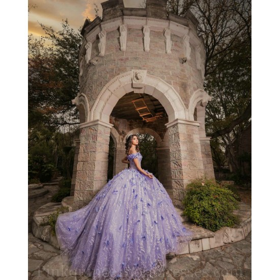 Sweetheart Neck Lilac Quinceanera Dress Off Shoulder Sweet 15 Gowns 3D Flowers Wear Pageant 2024 Ball Gown Princess Dresses