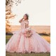 Off Shoulder Pink Quinceanera Dress Vestidos De 15 Anos V Neck Girls Sweet 16 Dresses Lace Appliques 2024 Wear Pageant