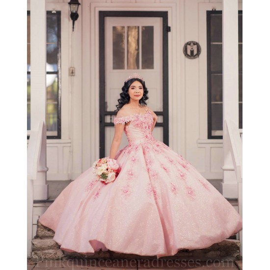 Off Shoulder Pink Quinceanera Dress Sweetheart Neck Girls Sweet 16 Dresses Lace Appliques 2024 Wear Pageant Vestidos De 15 Anos