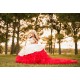 Sleeveless Red On White Quince Dress Ruffled Wear Pageant Sweet 15 Gowns Sweetheart Neck Birthday Party Dresses