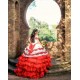 Off Shoulder Red On White Quinceanera Dress Sweetheart Neck Vestidos De 15 Anos Girls Sweet 16 Dresses Ruffled 2024 Wear Pageant