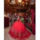 Girls Sweet 16 Dresses Red Quince Dress Sweetheart Neck Lace Appliques 2024 Wear Pageant Off Shoulder Vestidos De 15 Anos