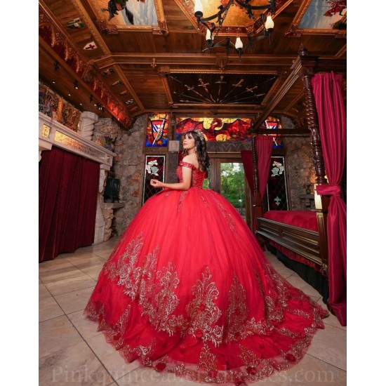 Girls Sweet 16 Dresses Red Quince Dress Sweetheart Neck Lace Appliques 2024 Wear Pageant Off Shoulder Vestidos De 15 Anos