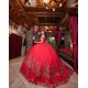 Girls Sweet 16 Dresses Red Quince Dress Sweetheart Neck Lace Appliques 2024 Wear Pageant Off Shoulder Vestidos De 15 Anos