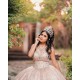 Rose Gold Quince Dress Sweetheart Neck Girls Sweet 16 Dresses Lace Appliques 2024 Wear Pageant Sleeveless Vestidos De 15 Anos With Bow