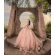 Rose Gold Quince Dress Sweetheart Neck Girls Sweet 16 Dresses Lace Appliques 2024 Wear Pageant Sleeveless Vestidos De 15 Anos With Bow