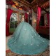 Sweetheart Neck Sage Green Quinceanera Dress Off Shoulder Sweet 15 Gowns Lace Appliques Wear Pageant 2024 Ball Gown Princess Dresses With 3D Butterfly