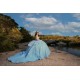 Sweetheart Neck Sky Blue Quince Dress Sequin Wear Pageant Off Shoulder Sweet 15 Gowns Birthday Party Dresses