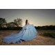 Sweetheart Neck Sky Blue Quince Dress Sequin Wear Pageant Off Shoulder Sweet 15 Gowns Birthday Party Dresses